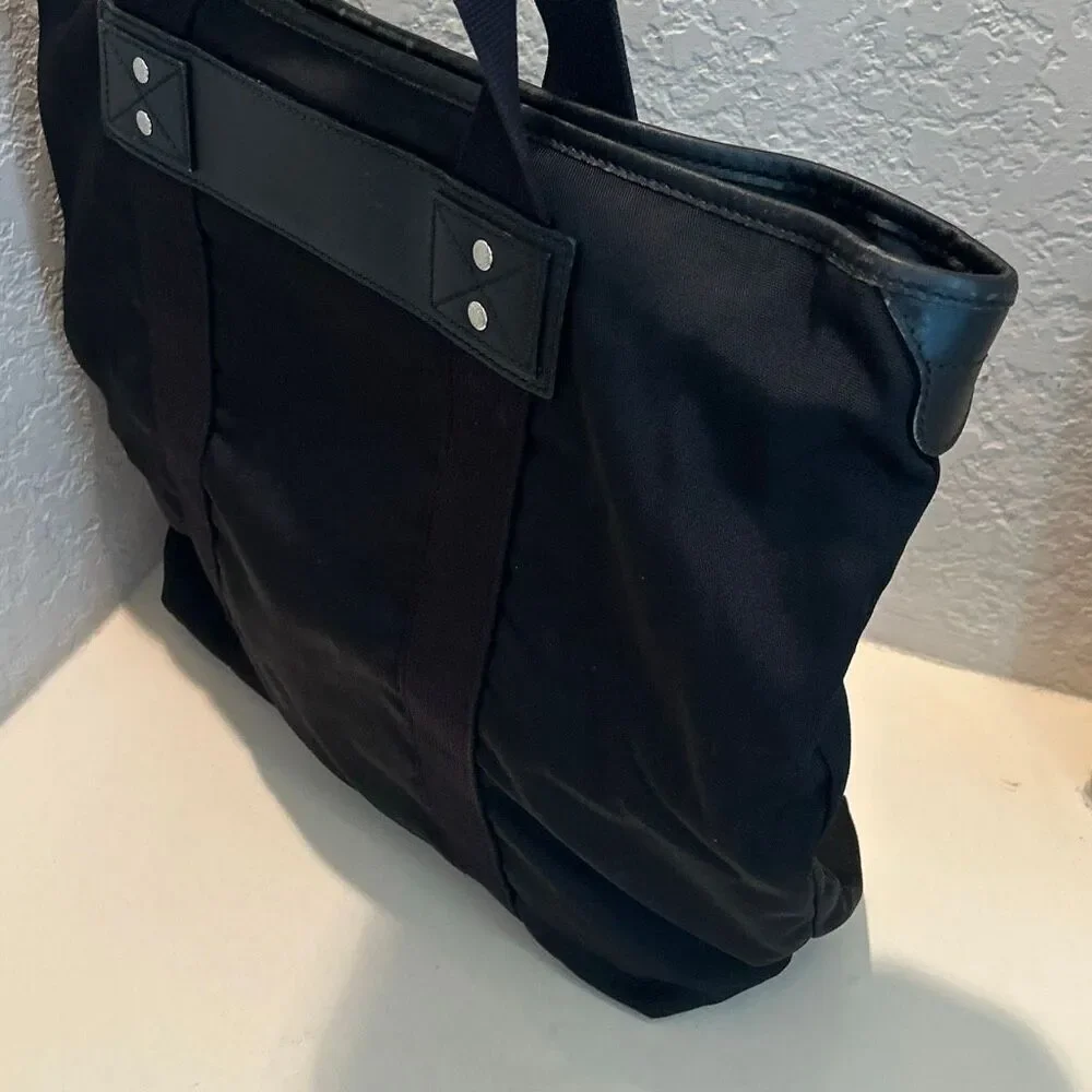 Gucci Parana Tote Black Nylon With Leather Trim Luxury Minimalist Commuter Bag